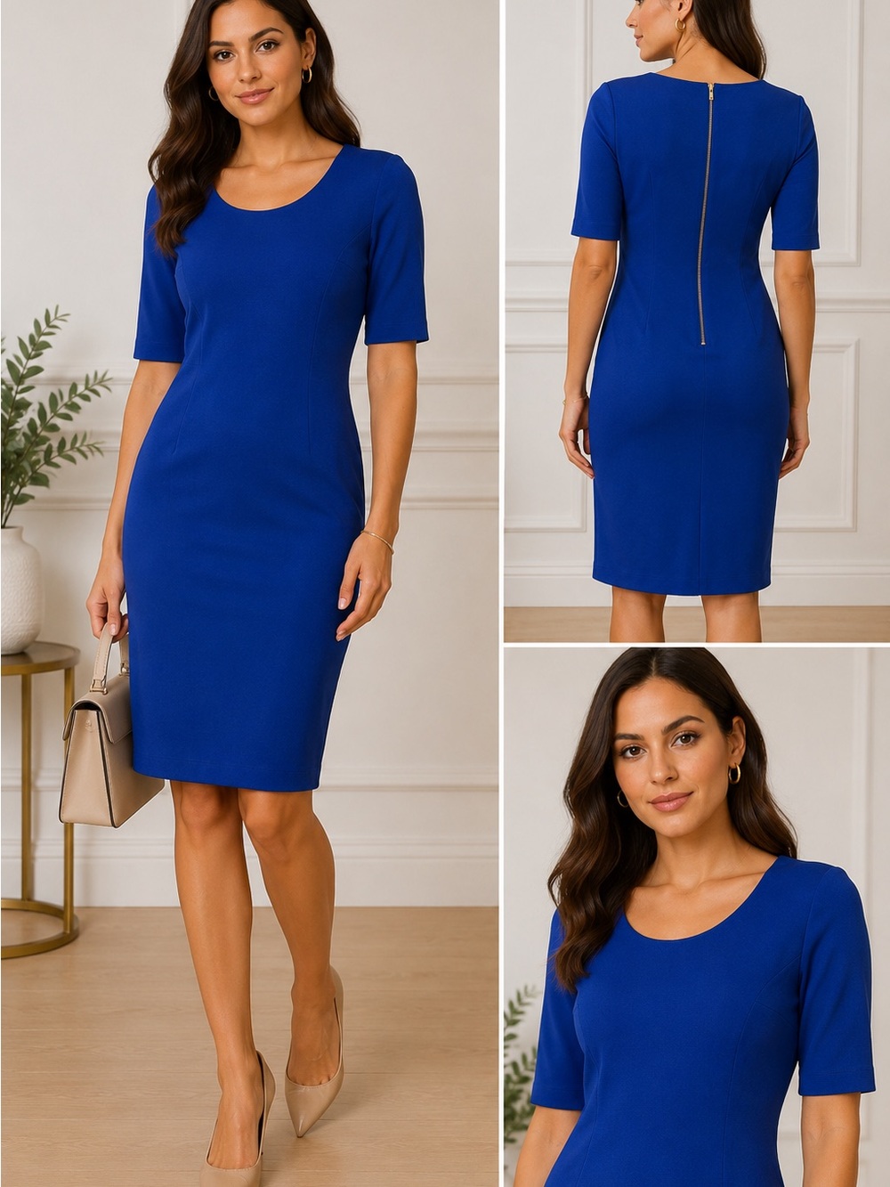 Banana Republic Royal Blue Midi Sheath Dress